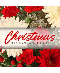 Christmas floral, designer's choice, vase design