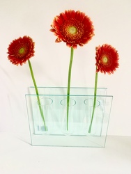 3-vase contemporary single flower unit 